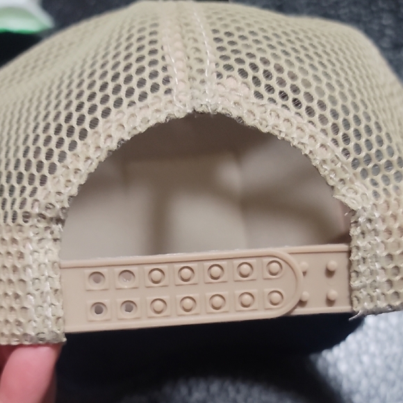 Rooster Embroidered Tan and Blue Trucker's Hat Cap - Picture 3 of 8